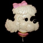 Vintage Chalkware Female Poodle Jewelry or Towel Holder