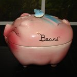 Vintage Deforest of California HUGE BEANS PIG Casserole Dish