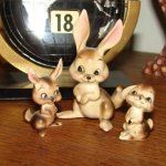 Vintage Josef Originals Miniature Bunny Rabbit Set