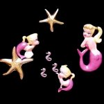 Barbie Mermaid Mom, 2 Babies and Starfish Wall Plaque