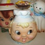 RARE Vintage BAKER BOY MUSIC Box COOKIE JAR - Figural Chef