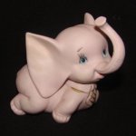 Vintage Kelvin Porcelain Pink Elephant Ring Holder