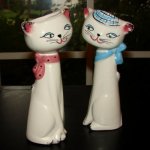 Vintage John Buck British Holt Howard Cozy Kitten Vases